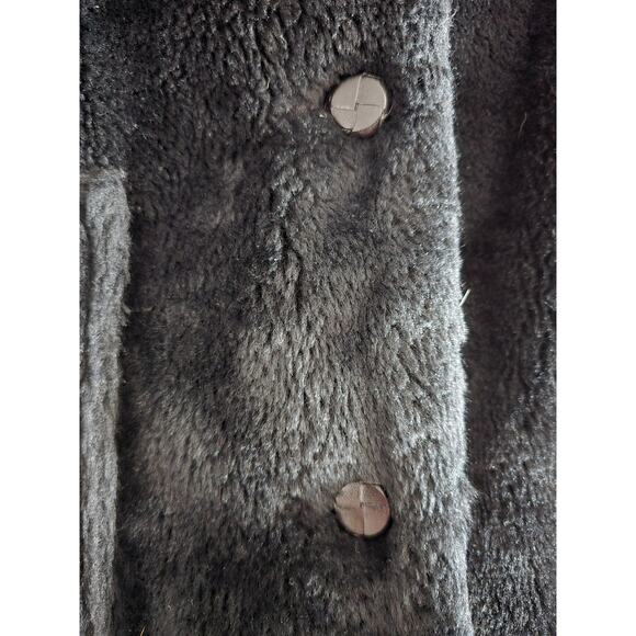 Vintage 60's NPC Fashions Faux Fur Black Double Breasted Pea Coat Large EUC - Picture 6 of 7
